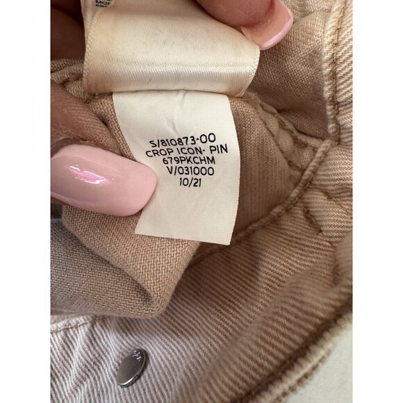 GAP VTG vibe XL Light Wash Denim Jacket Pastel Peach Pink Y2K Coquette Soft Girl - Picture 8 of 13